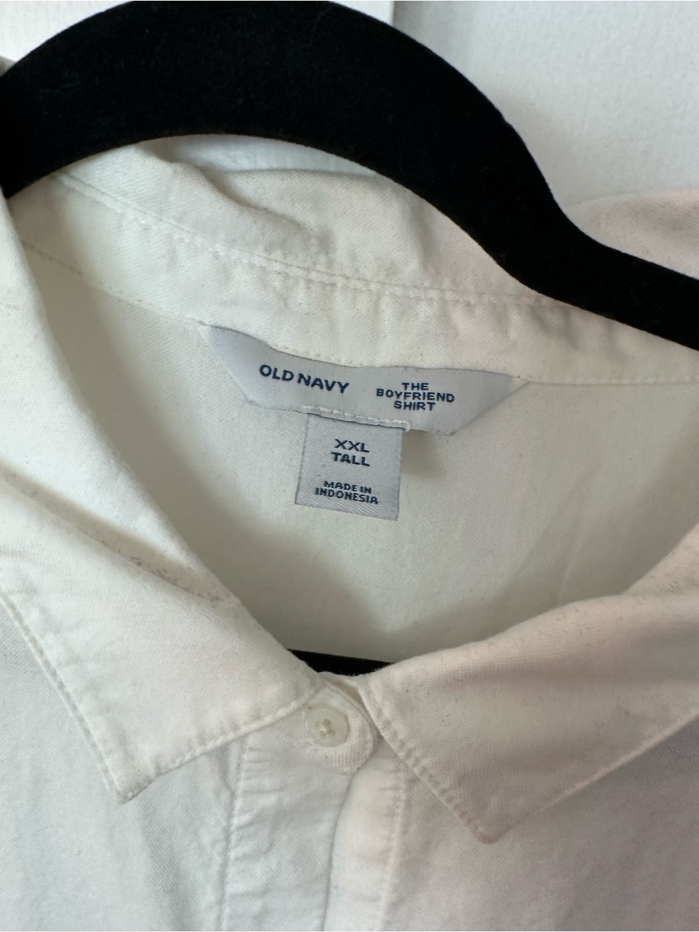 Old Navy boyfriend style women White Casual Button-Down Shirt size xxl tall Euc - Picture 2 of 8